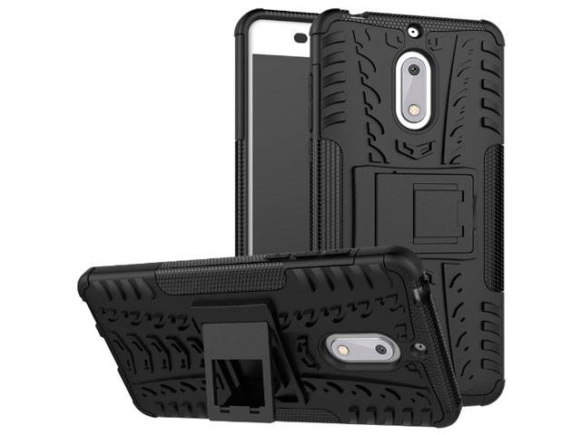 Чехол Yotrix Shockproof case для Nokia 6 (черный, пластиковый)