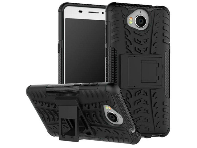 Чехол Yotrix Shockproof case для Huawei Y5 2017 (черный, пластиковый)