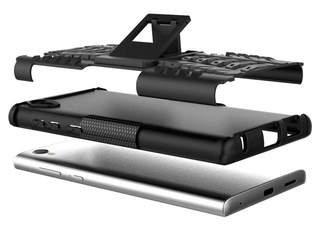 Чехол Yotrix Shockproof case для Sony Xperia L1 (черный, пластиковый)