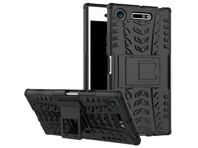 Чехол Yotrix Shockproof case для Sony Xperia XZ1 (черный, пластиковый)