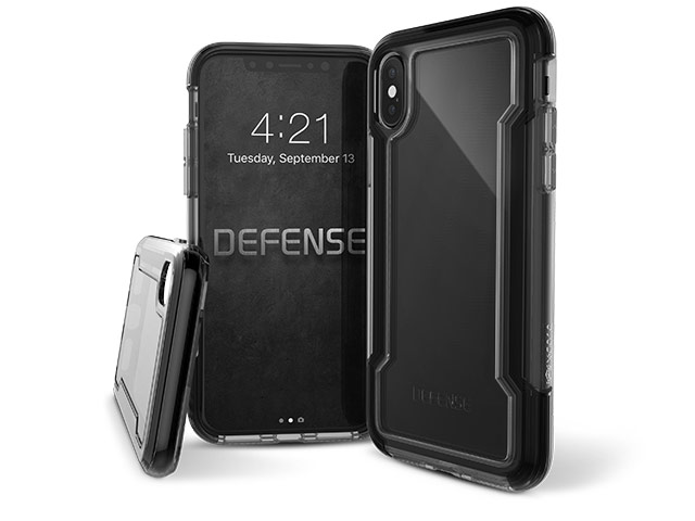Чехол X-doria Defense Clear для Apple iPhone X (черный, пластиковый)