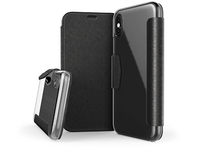 Чехол X-doria Engage Folio case для Apple iPhone X (черный, кожаный)