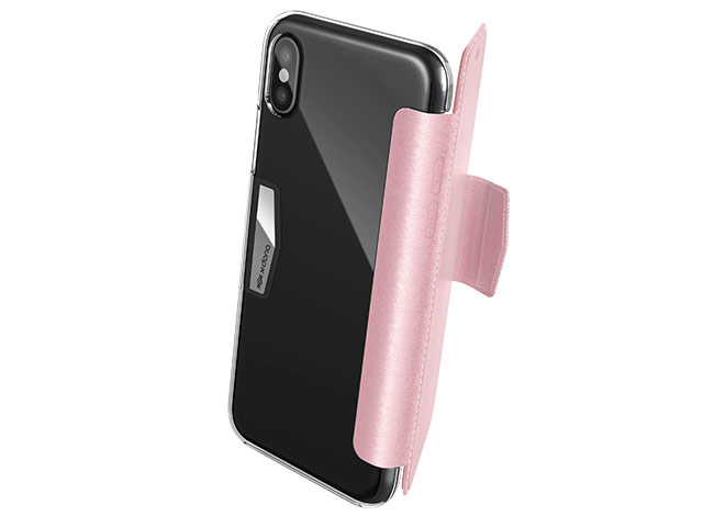 Чехол X-doria Engage Folio case для Apple iPhone X (розовый, кожаный)