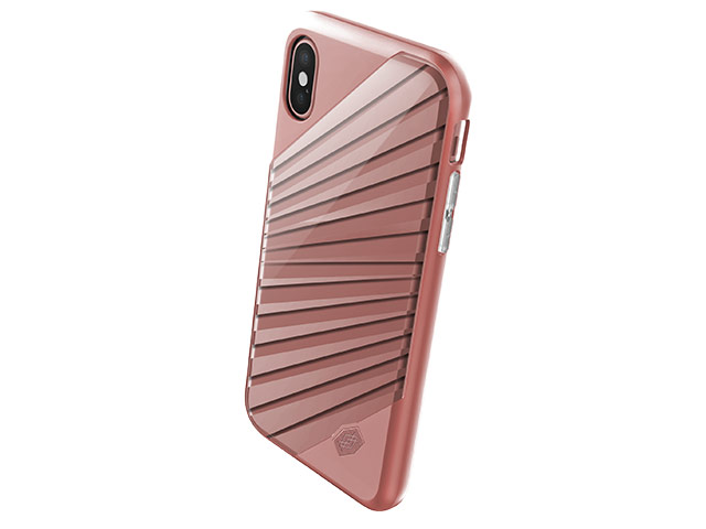 Чехол X-doria Revel Lux Case для Apple iPhone X (Rose Gold Rays, пластиковый)