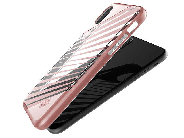 Чехол X-doria Revel Lux Case для Apple iPhone X (Rose Gold Rays, пластиковый)