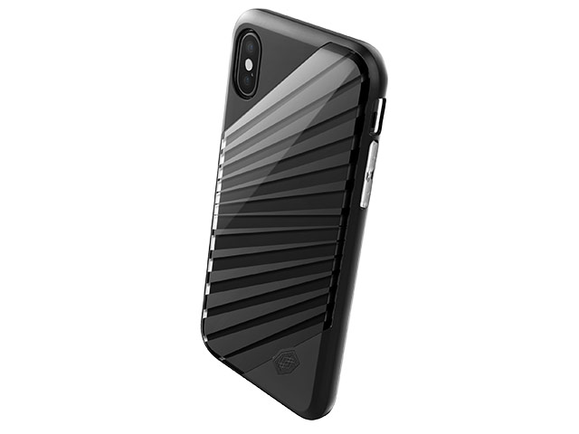 Чехол X-doria Revel Lux Case для Apple iPhone X (Black Rays, пластиковый)