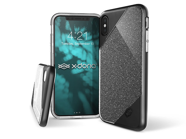 Чехол X-doria Revel Lux Case для Apple iPhone X (Black Gradient Glitter, пластиковый)