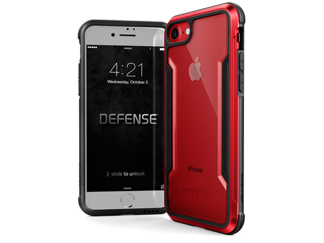 Чехол X-doria Defense Shield для Apple iPhone 8 (красный, маталлический)