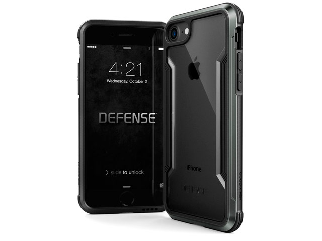 Чехол X-doria Defense Shield для Apple iPhone 8 (черный, маталлический)