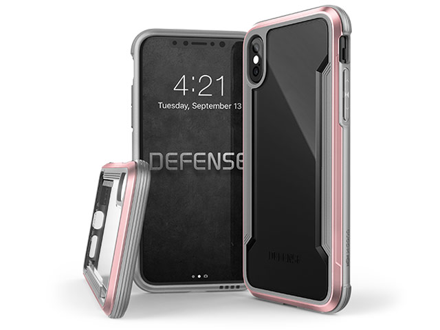 Чехол X-doria Defense Shield для Apple iPhone X (розово-золотистый, маталлический)