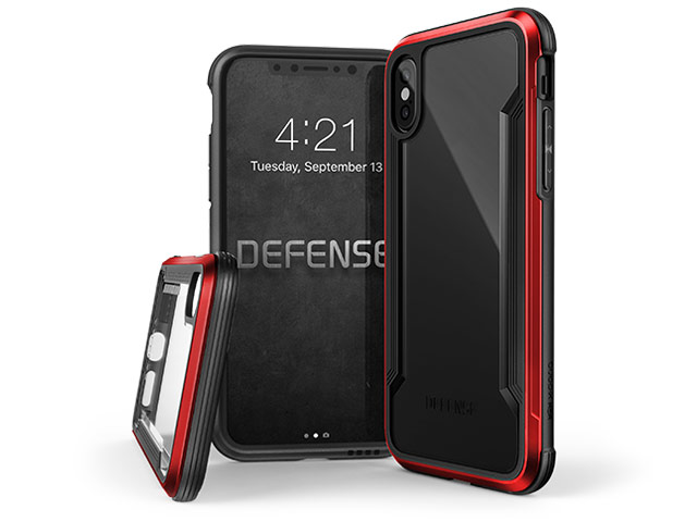 Чехол X-doria Defense Shield для Apple iPhone X (красный, маталлический)