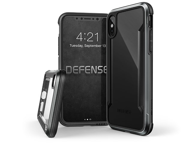 Чехол X-doria Defense Shield для Apple iPhone X (черный, маталлический)