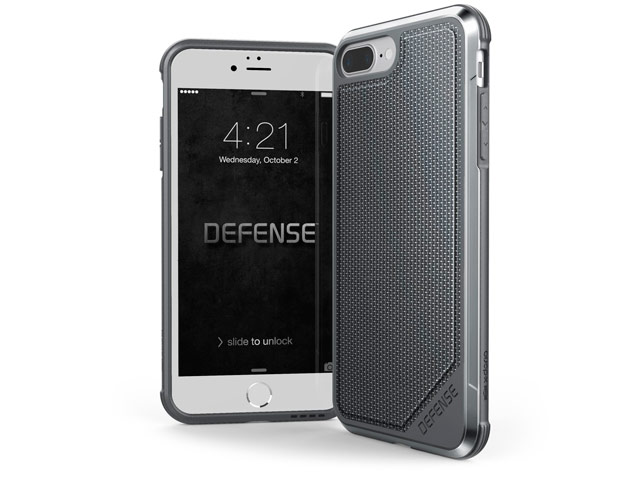 Чехол X-doria Defense Lux для Apple iPhone 8 plus (Gray Nylon, маталлический)