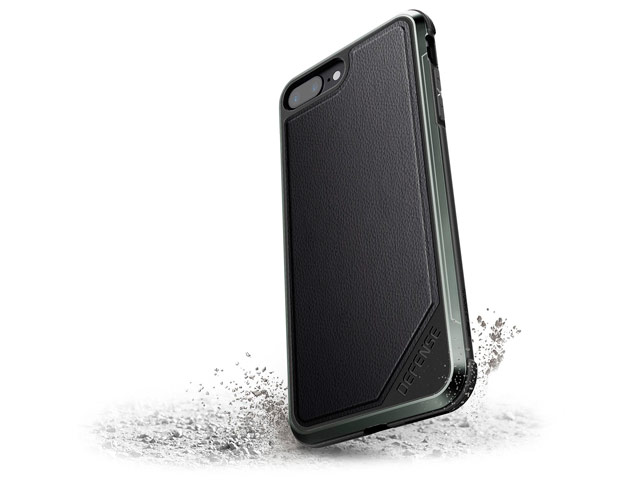 Чехол X-doria Defense Lux для Apple iPhone 8 plus (Black Leather, маталлический)