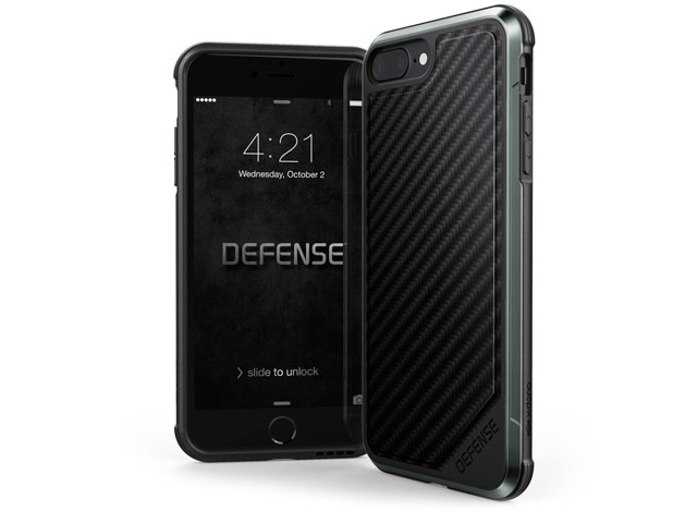 Чехол X-doria Defense Lux для Apple iPhone 8 plus (Black Carbon, маталлический)