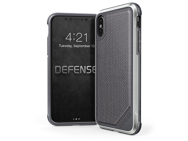 Чехол X-doria Defense Lux для Apple iPhone X (Gray Nylon, маталлический)