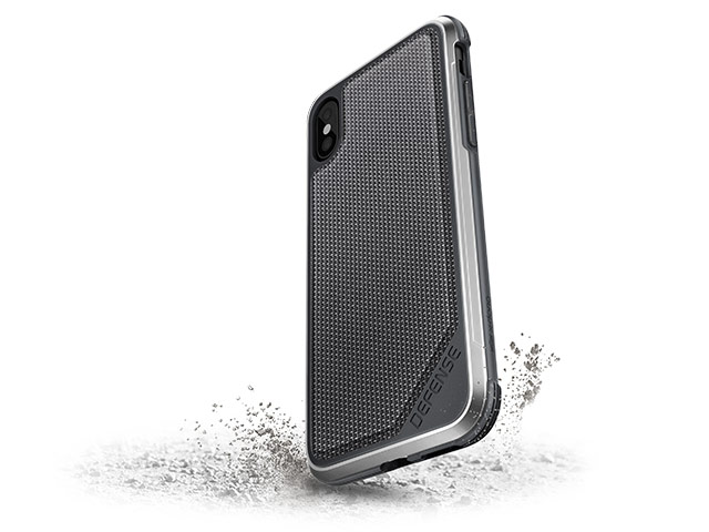 Чехол X-doria Defense Lux для Apple iPhone X (Gray Nylon, маталлический)