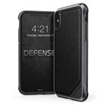 Чехол X-doria Defense Lux для Apple iPhone X (Black Leather, маталлический)