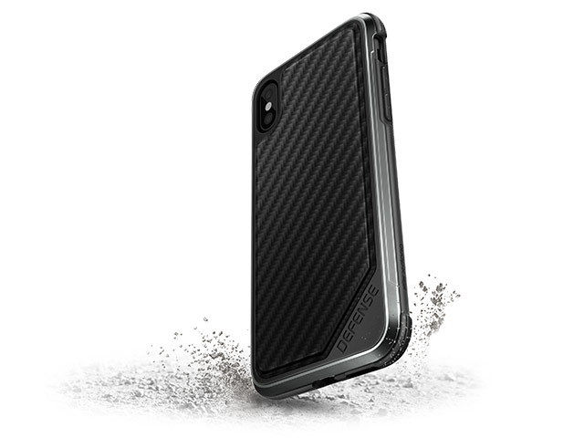 Чехол X-doria Defense Lux для Apple iPhone X (Black Carbon, маталлический)