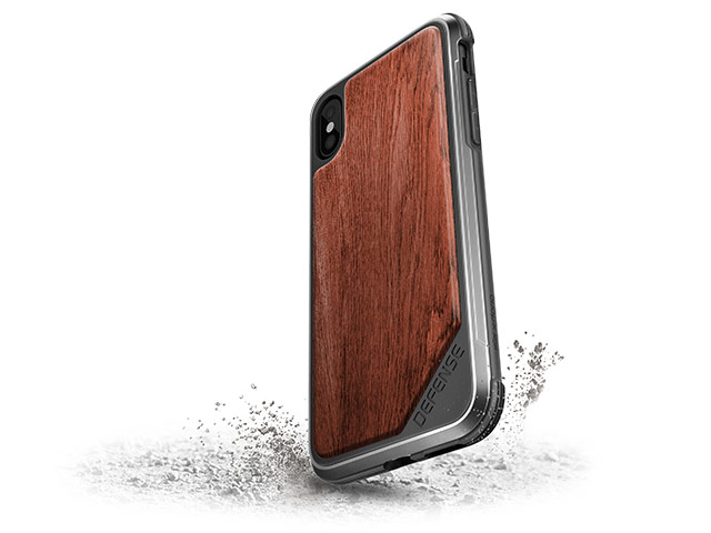 Чехол X-doria Defense Lux для Apple iPhone X (Wood, маталлический)
