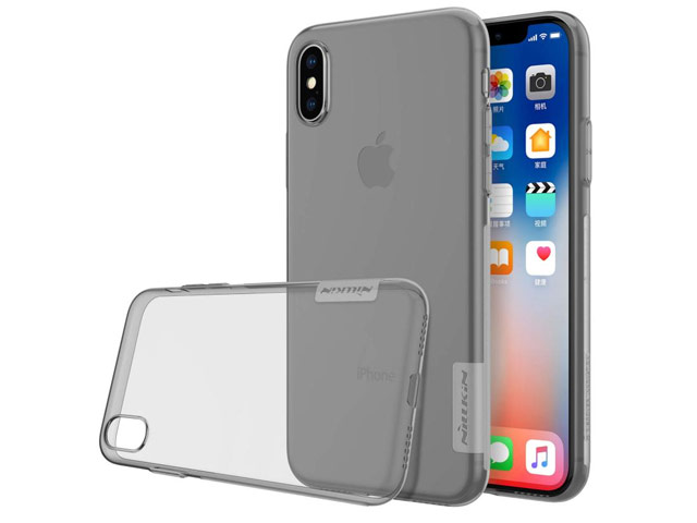 Чехол Nillkin Nature case для Apple iPhone X (серый, гелевый)