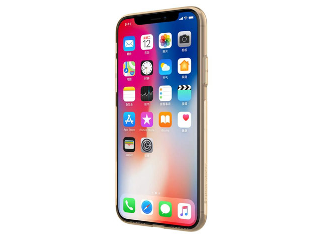 Чехол Nillkin Nature case для Apple iPhone X (золотистый, гелевый)