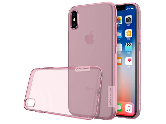 Чехол Nillkin Nature case для Apple iPhone X (розовый, гелевый)