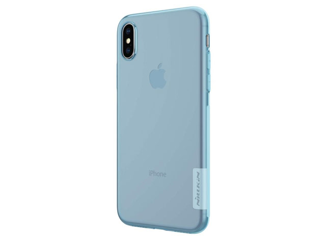 Чехол Nillkin Nature case для Apple iPhone X (голубой, гелевый)