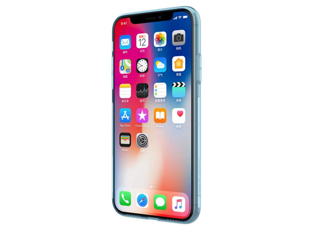 Чехол Nillkin Nature case для Apple iPhone X (голубой, гелевый)