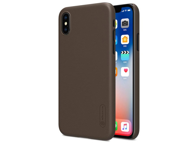 Чехол Nillkin Hard case для Apple iPhone X (темно-коричневый, пластиковый)