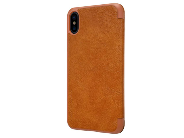 Чехол Nillkin Qin leather case для Apple iPhone X (коричневый, кожаный)