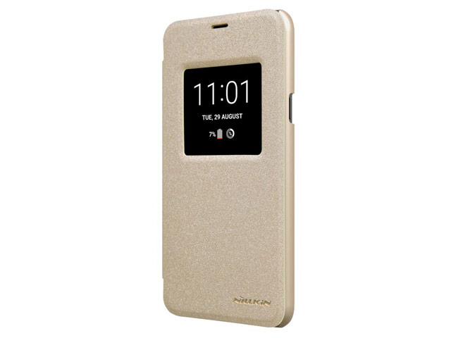 Чехол Nillkin Sparkle Leather Case для LG Q6 (золотистый, винилискожа)