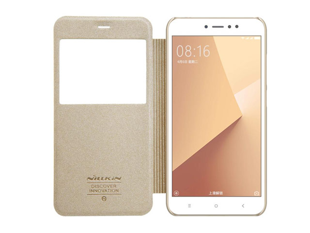 Чехол Nillkin Sparkle Leather Case для Xiaomi Redmi Note 5A prime (золотистый, винилискожа)