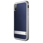 Чехол X-doria Stander case для Apple iPhone X (синий, кожаный)