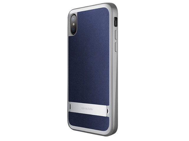 Чехол X-doria Stander case для Apple iPhone X (синий, кожаный)