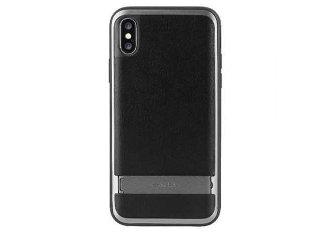 Чехол X-doria Stander case для Apple iPhone X (черный, кожаный)