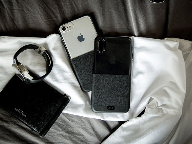 Чехол X-doria Dash case для Apple iPhone X (черный, кожаный)