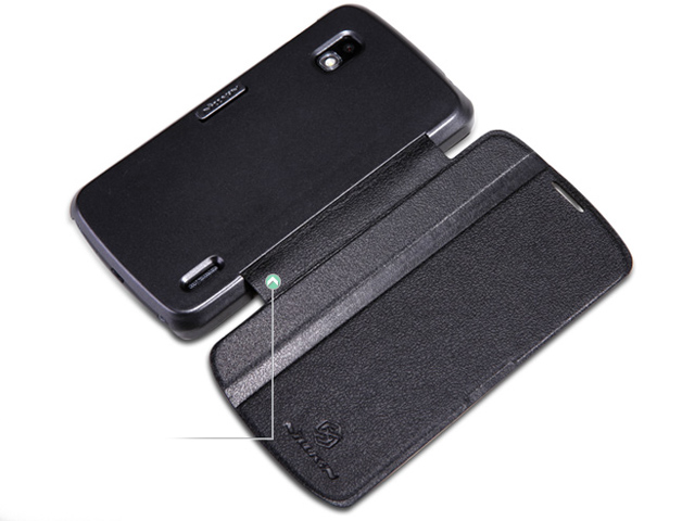 Чехол Nillkin Side leather case для LG Google Nexus 4 E960 (черный, кожанный)