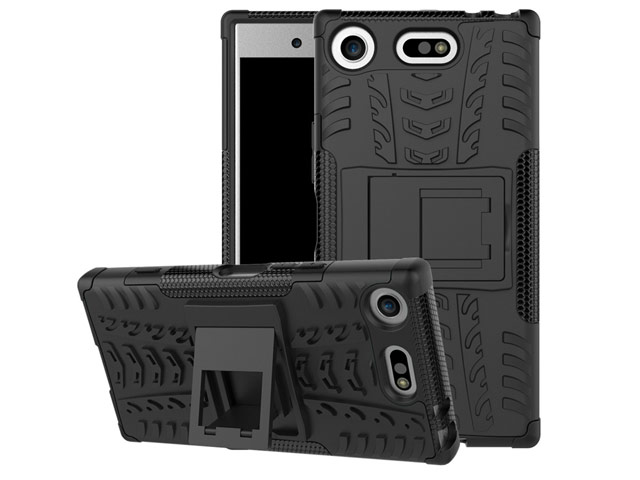 Чехол Yotrix Shockproof case для Sony Xperia XZ1 compact (черный, пластиковый)