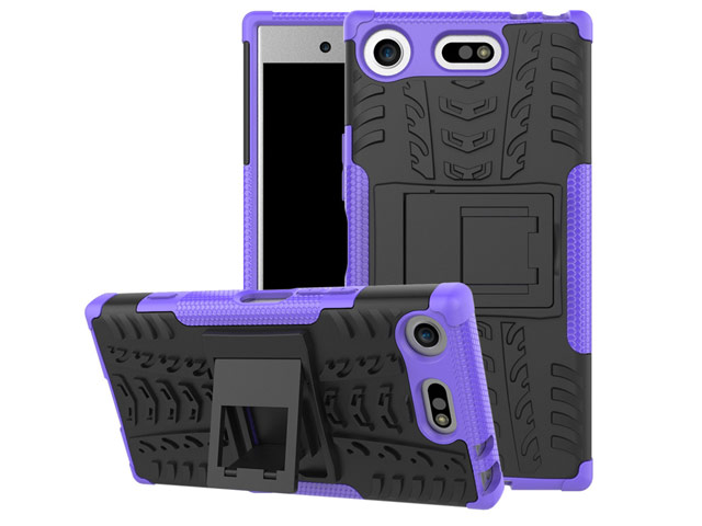 Чехол Yotrix Shockproof case для Sony Xperia XZ1 compact (фиолетовый, пластиковый)