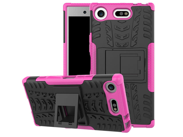 Чехол Yotrix Shockproof case для Sony Xperia XZ1 compact (розовый, пластиковый)