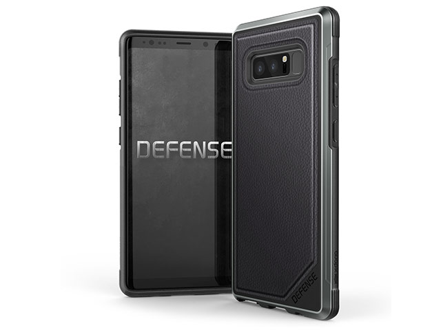 Чехол X-doria Defense Lux для Samsung Galaxy Note 8 (Black Leather, маталлический)