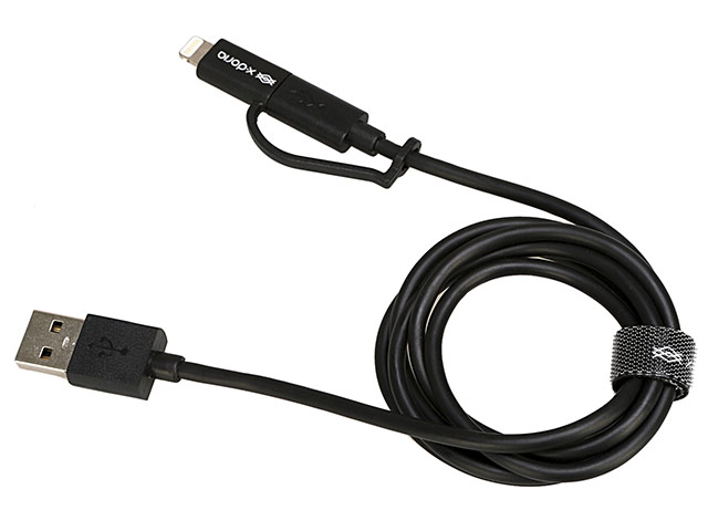 USB-кабель X-Doria Two-in-one Cable (Lightning, microUSB, черный, 1 м, MFi)