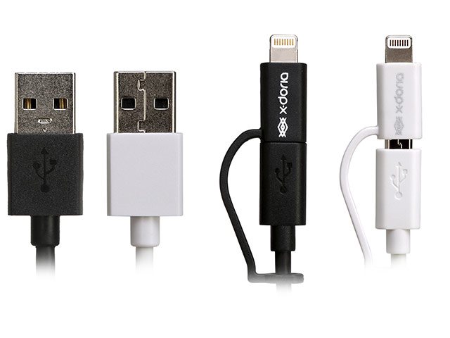 USB-кабель X-Doria Two-in-one Cable (Lightning, microUSB, черный, 1 м, MFi)