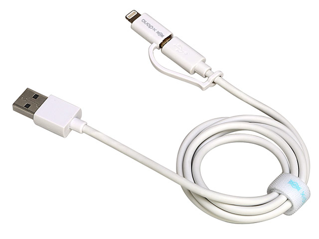 USB-кабель X-Doria Two-in-one Cable (Lightning, microUSB, белый, 1 м, MFi)