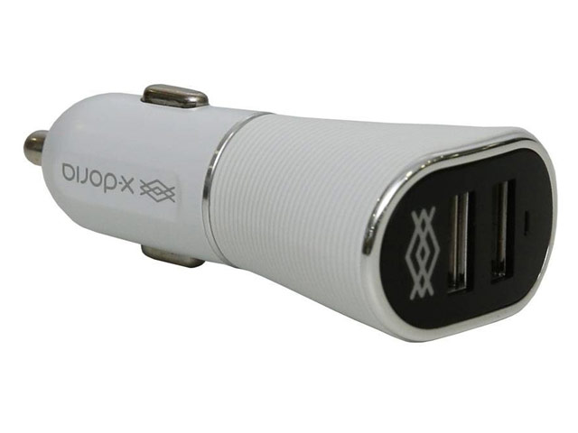 Зарядное устройство X-Doria Big Joy Car Charger универсальное (автомобильное, 2.4A, 2xUSB, белое)