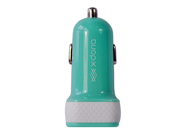 Зарядное устройство X-Doria XC Car Charger универсальное (автомобильное, 2.4A, 2xUSB, голубое)