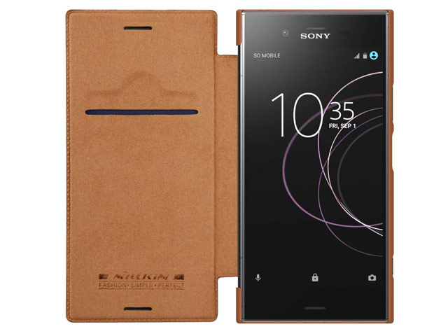 Чехол Nillkin Qin leather case для Sony Xperia XZ1 (коричневый, кожаный)