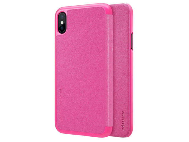 Чехол Nillkin Sparkle Leather Case для Apple iPhone X (розовый, винилискожа)