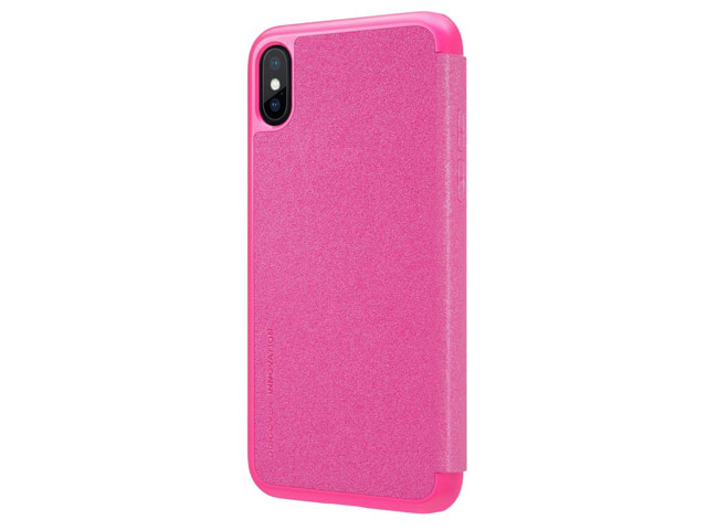 Чехол Nillkin Sparkle Leather Case для Apple iPhone X (розовый, винилискожа)